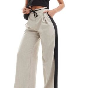Reclaimed Vintage Black and Cream Contrast Trousers